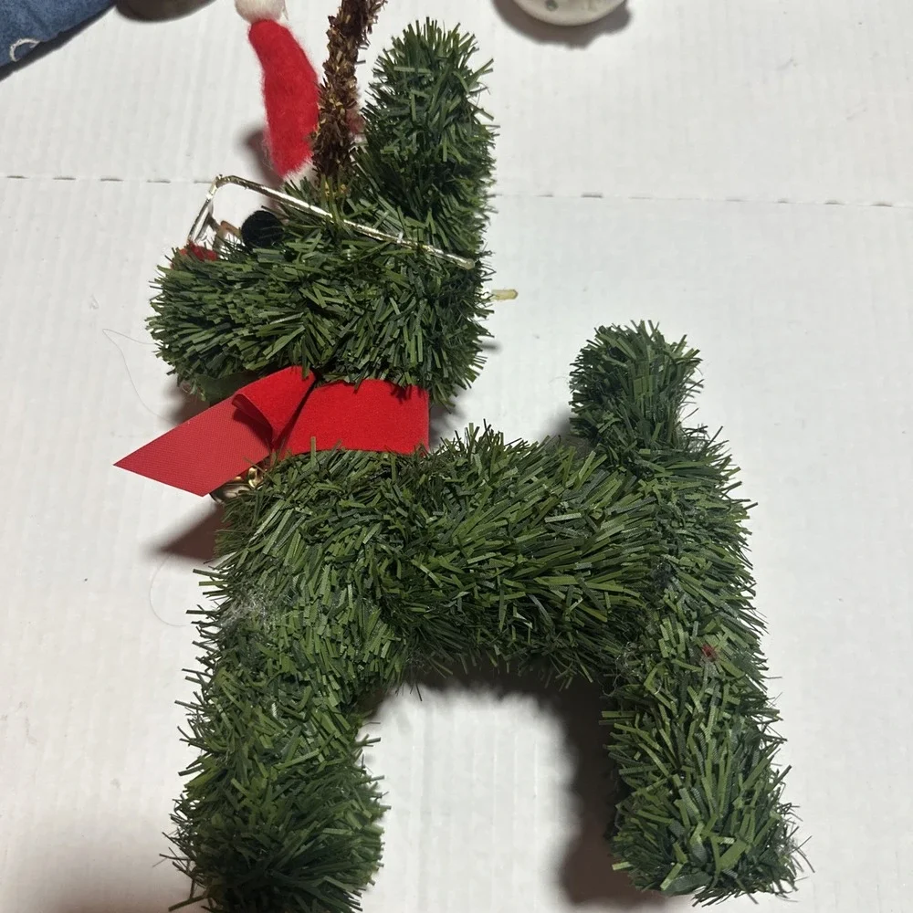 Christmas Rudolph the red nosed reindeer artificial grass fur decor 11